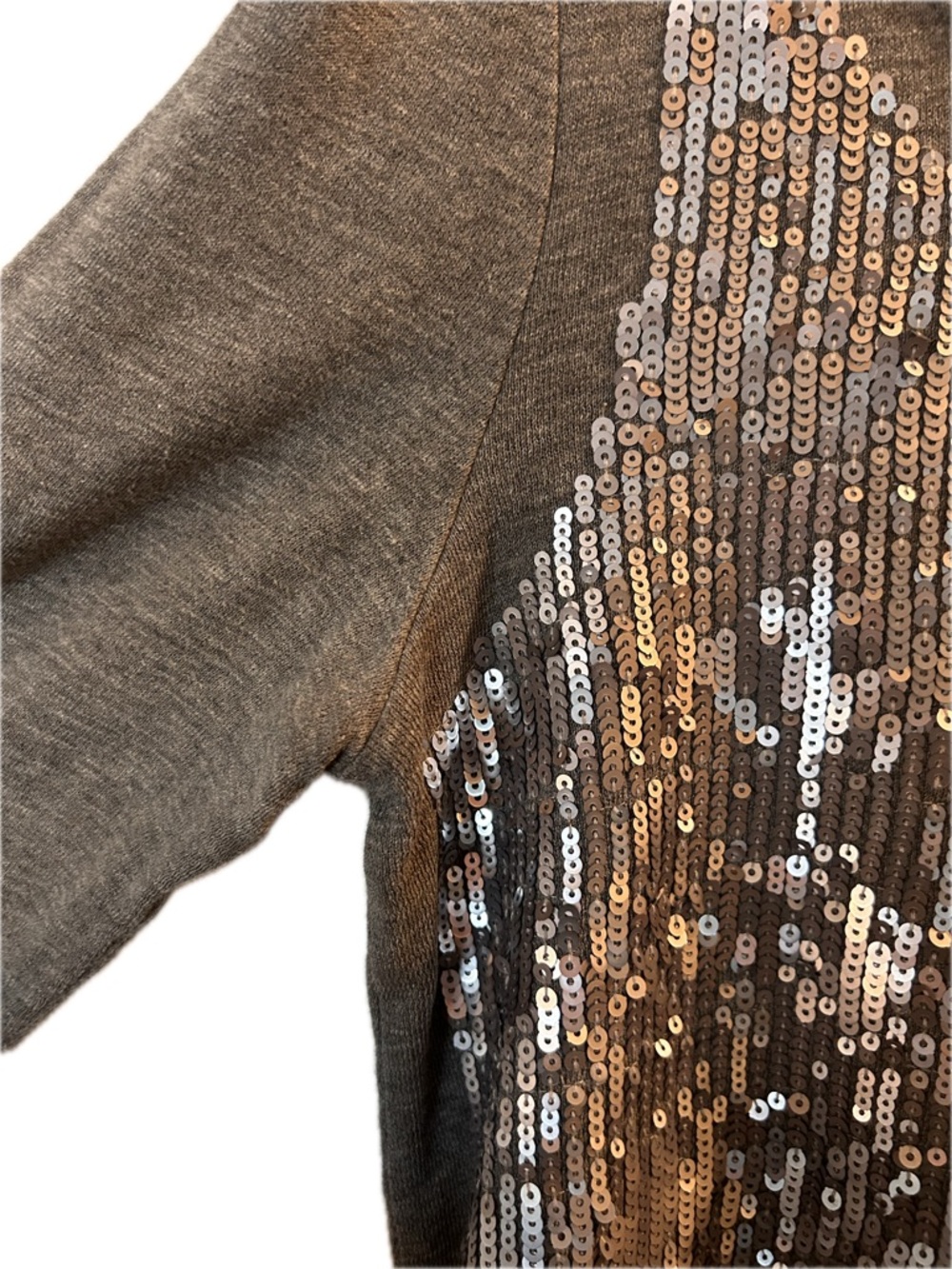 J. Crew Gray Sequin Front Sweatshirt - Picture 3 of 11